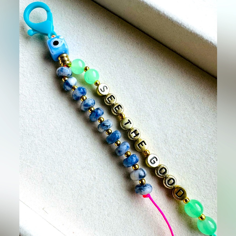 Beaded Bag Charm - Evil Eye Protection
